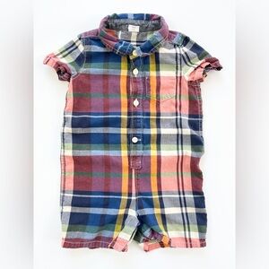 GAP Multicolor Plaid Short Romper for Kids